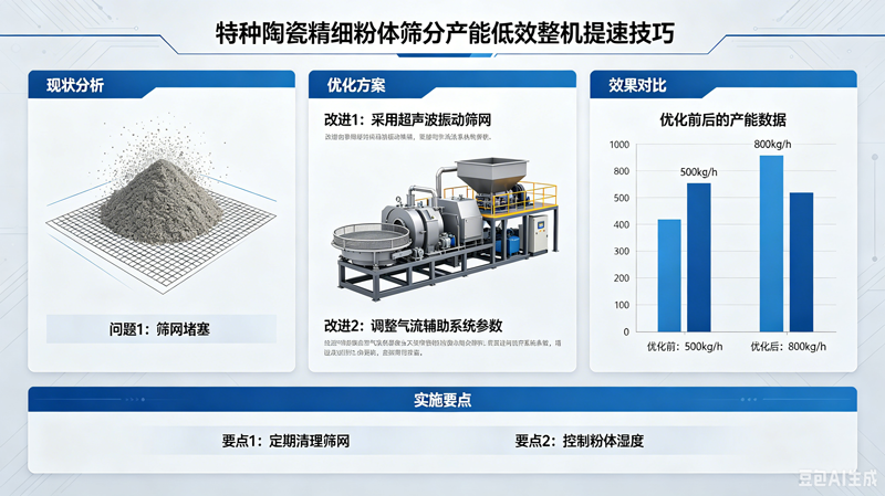 特种陶瓷精细粉体筛分产能低效整机提速技巧