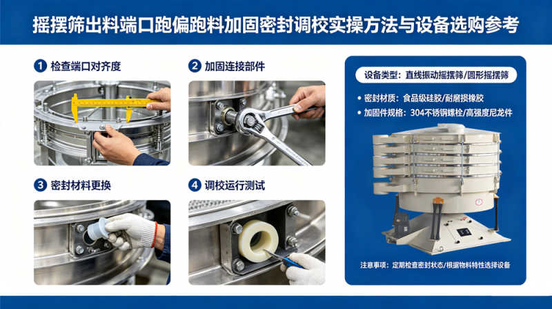 摇摆筛出料端口跑偏跑料加固密封调校实操方法与设备选购参考