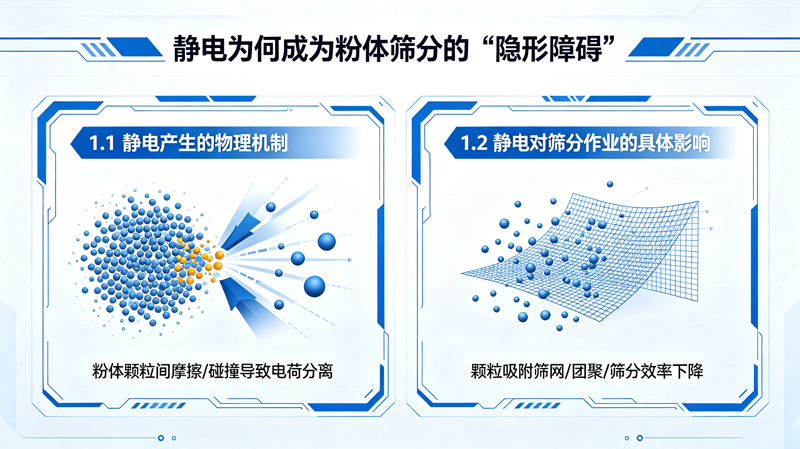 粉体静电吸附抱团怎么彻底消除筛分静电