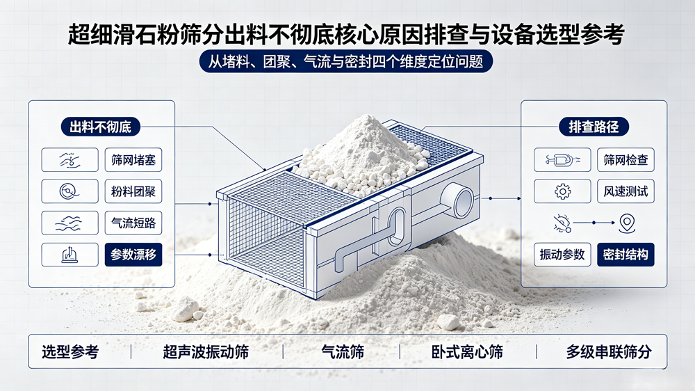 超细滑石粉筛分出料不彻底核心原因排查与设备选型参考