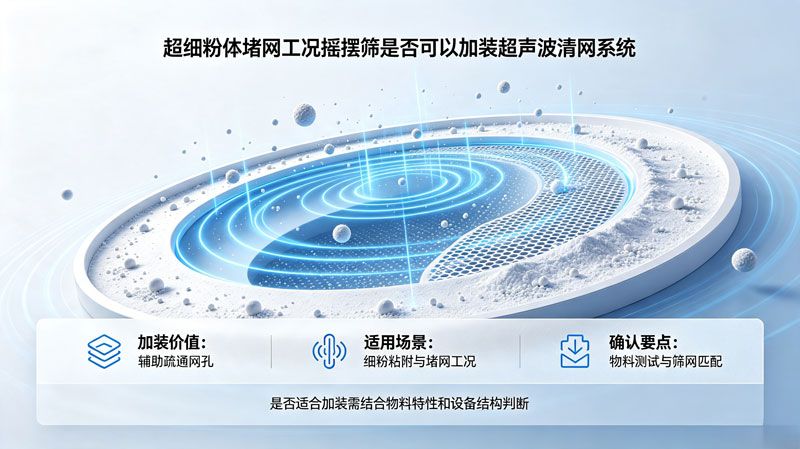 超细粉体堵网工况，摇摆筛是否可以加装超声波清网系统